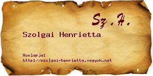 Szolgai Henrietta névjegykártya